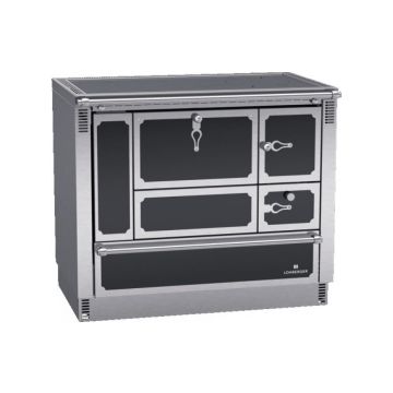 Lohberger MH 1000 TIROL Cucina a legna aria calda convezione naturale 8,0 kw con forno - inox/nero